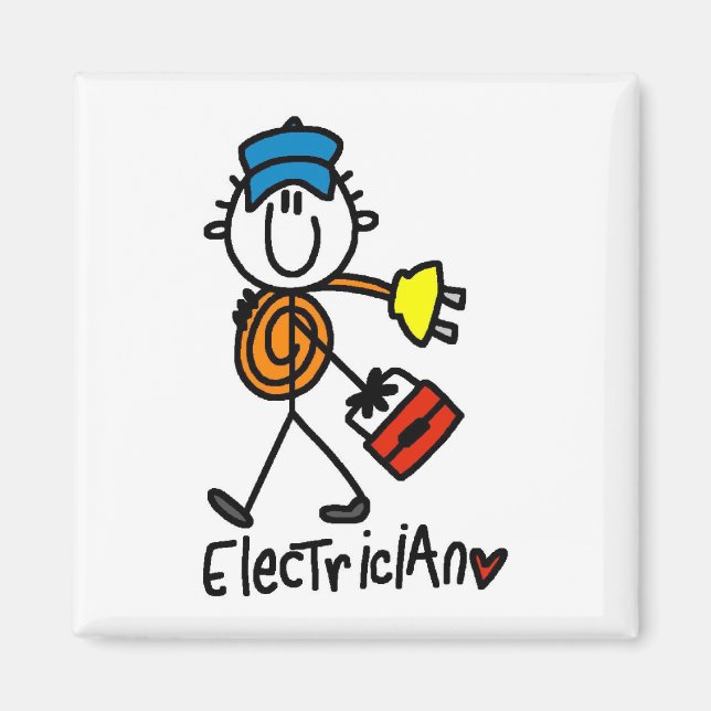 Imán Dibujante electricista de palitos (Frente)