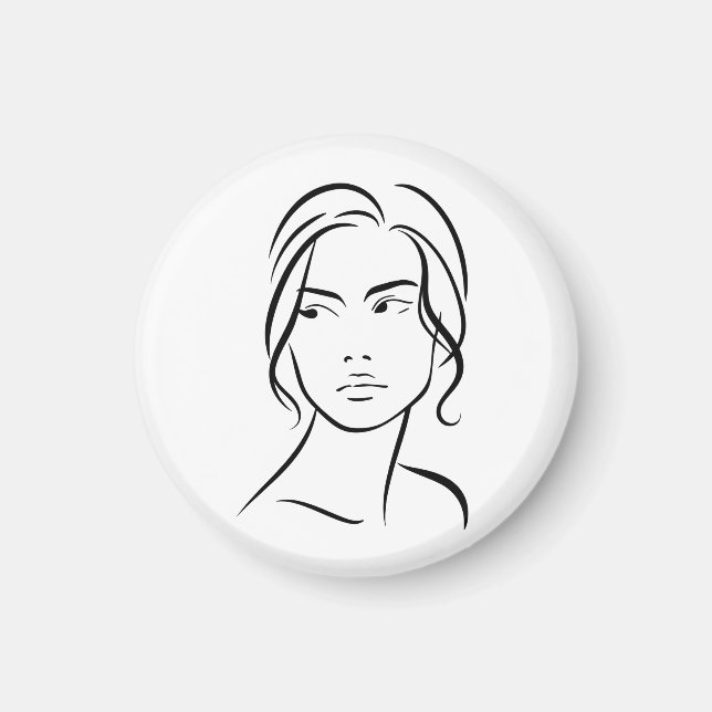 Imán Dibujo 4 de una línea de la mujer (Frente)