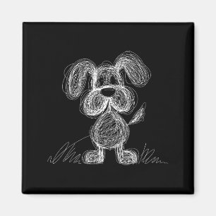 Imán Dibujo adorable de cachorro estilo caricatura