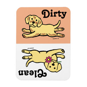 Imán Dibujo animado amarillo inocente del perrito de