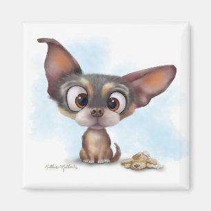 Imán Dibujo animado de cachorro de Chihuahua lindo