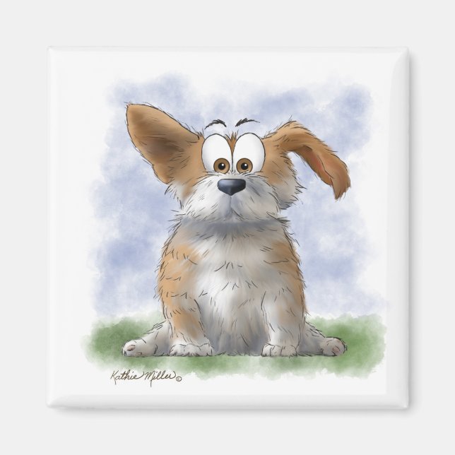 Imán Dibujo animado de Corgi lindo (Frente)