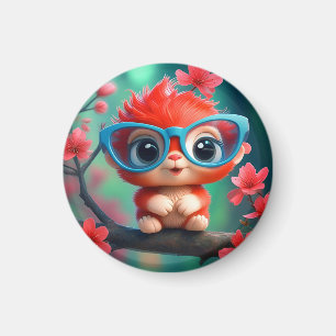 Imán Dibujo Animado de Fantasía Lindo con Gafas-68807