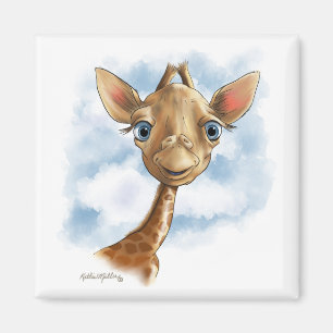 Imán Dibujo animado de jirafa bebé dulce