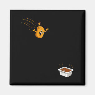 Imán Dibujo Animado De Nugget De Pollo Volador Divertid