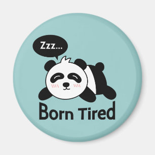Imán Dibujo animado de panda dormido lindo