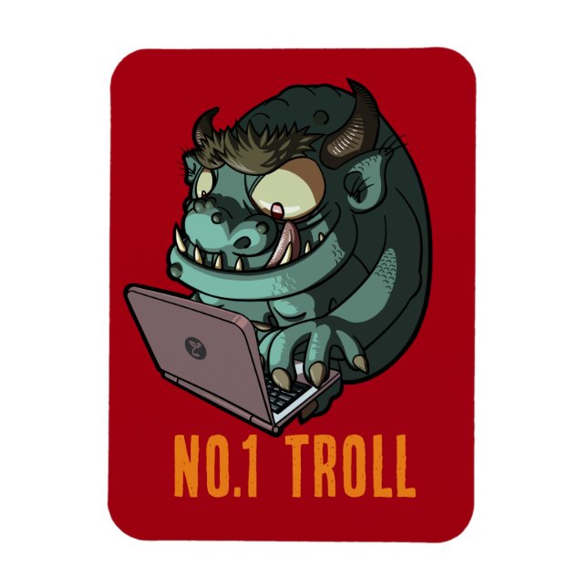 Imán Dibujo animado de portátil del Troll de Internet e (Vertical)