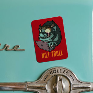Imán Dibujo animado de portátil del Troll de Internet e