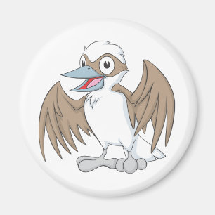 Imán Dibujo animado de risa lindo de Kookaburra