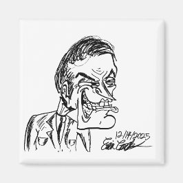 Imán dibujo animado de villano espeluznante