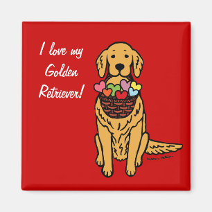 Imán Dibujo animado del golden retriever