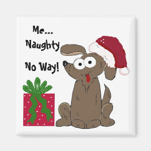 Imán Dibujo Animado Divertido de Navidad de Naughty Dog