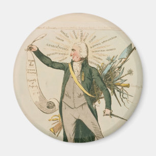 Imán Dibujo animado político de Thomas Paine