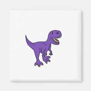 Imán Dibujo animado púrpura divertido del dinosaurio d