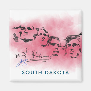 Imán Dibujo conmemorativo nacional de Rushmore South Da