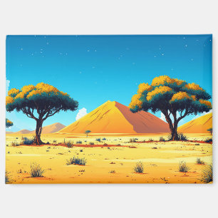Imán Dibujo de acuarela de Ilustracion de árbol desiert