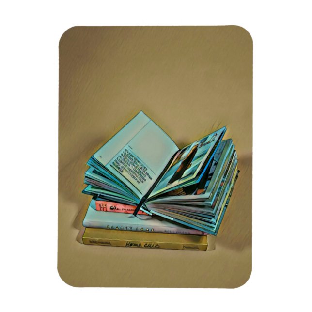 Imán Dibujo de amante de libros (Vertical)