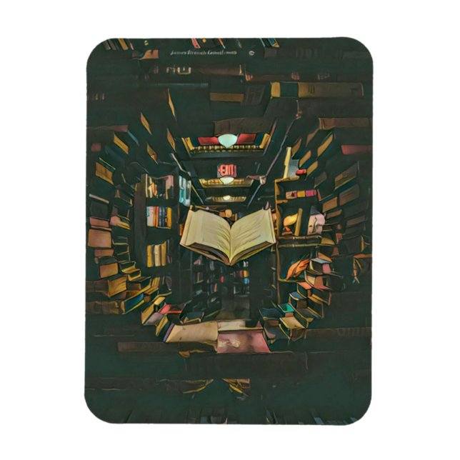 Imán Dibujo de amante de libros (Vertical)
