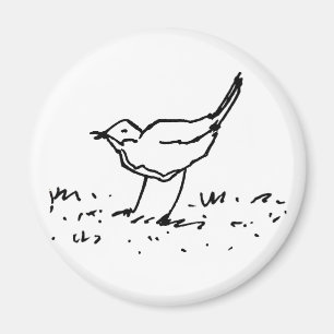 Imán Dibujo de Arte con Bolígrafo de Pájaro de Dibujos
