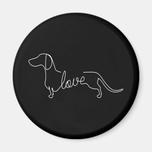 Imán Dibujo de arte de amor de Dachshund Chiweenie Wien