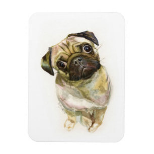 Imán Dibujo de arte facial Perro picado