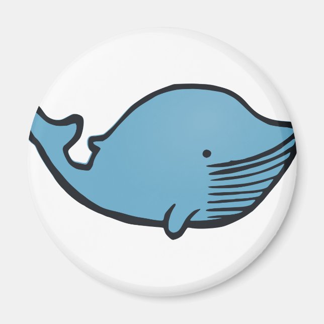Imán Dibujo de ballena azul (Frente)