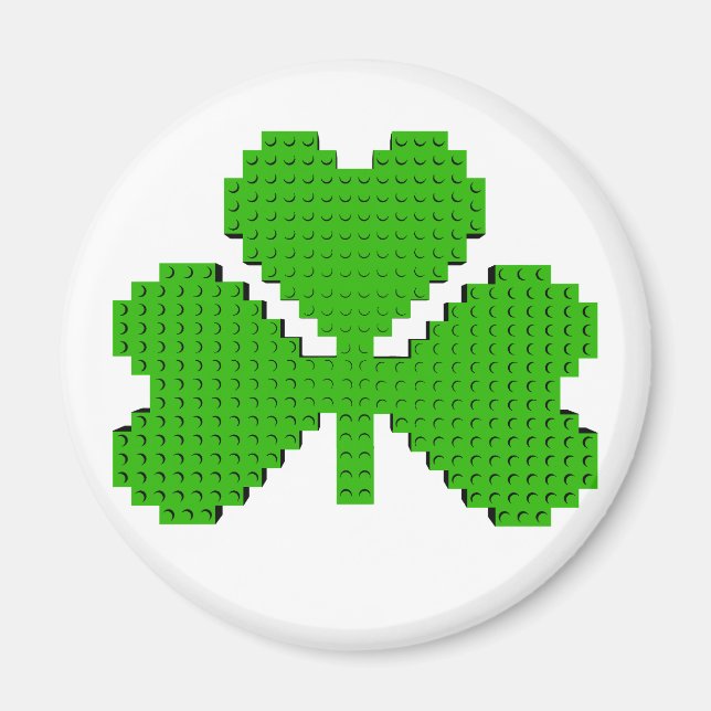 Imán Dibujo de bloques de construcción de Shamrock (Frente)