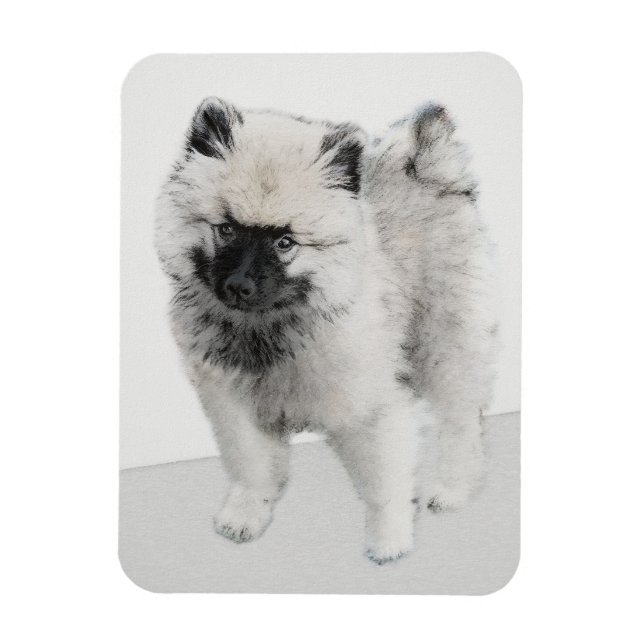 Imán Dibujo de cachorros de Keeshond - Arte de perros o (Vertical)