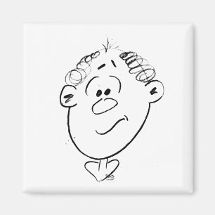 Imán Dibujo de cara de hombres con emociones Animi