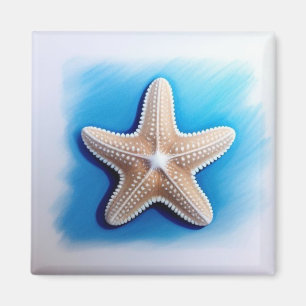 Imán Dibujo de crayón de estrella de mar