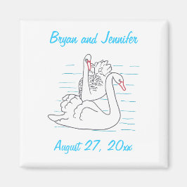 Imán Dibujo de dos cisnes negros Guardar los imanes de 