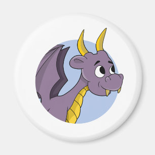 Imán Dibujo de dragón morado