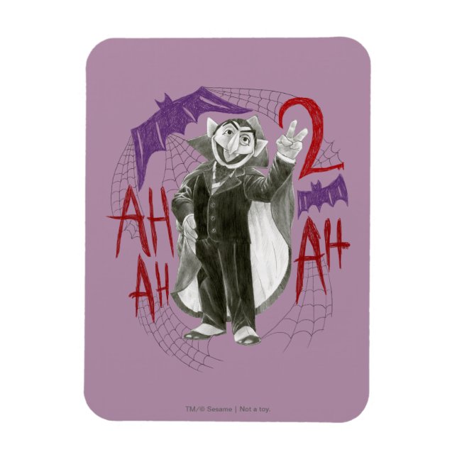 Imán Dibujo de esbozo de Count von Count B&W (Vertical)
