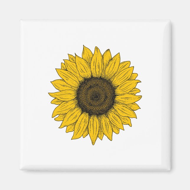 Imán Dibujo de girasol (Frente)