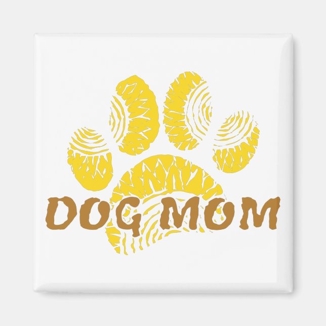 Imán Dibujo de girasol de perro Mom Paw (Frente)