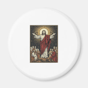 Imán Dibujo de grabado cristiano Gloria radiante Jesús 