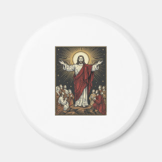 Imán Dibujo de grabado cristiano Gloria radiante Jesús 