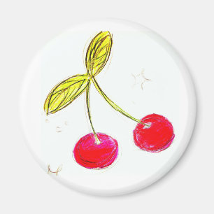 Imán dibujo de la cereza