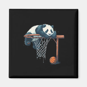 Imán Dibujo de oso panda esquelético, amante del arte e
