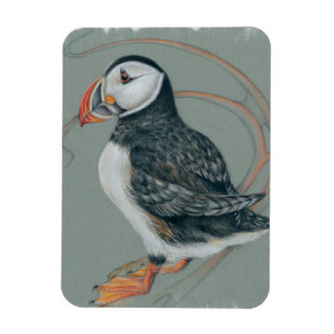 Imán Dibujo de pájaros del Puffin del Atlántico