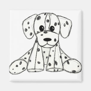 Imán Dibujo de perros rellenos dálmatas esquema simple