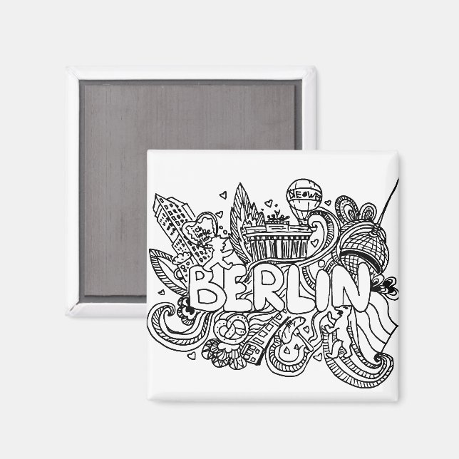 Imán Dibujo de recuerdos de Alemania en Berlín (Anverso/Reverso)
