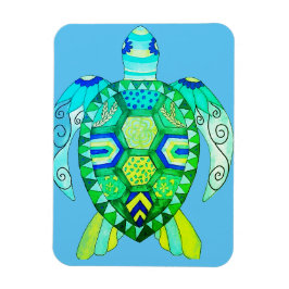 Imán Dibujo de tortuga colorida