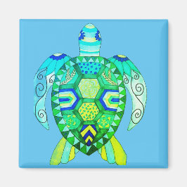 Imán Dibujo de tortuga colorida