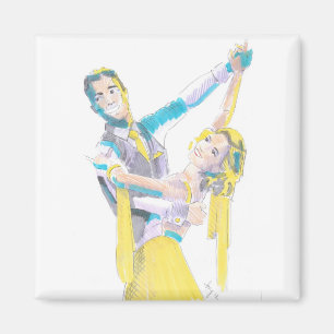 Imán Dibujo de vals de los bailarines del salón de