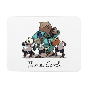 Imán Dibujo de wombat agradeciendo al entrenador de edu