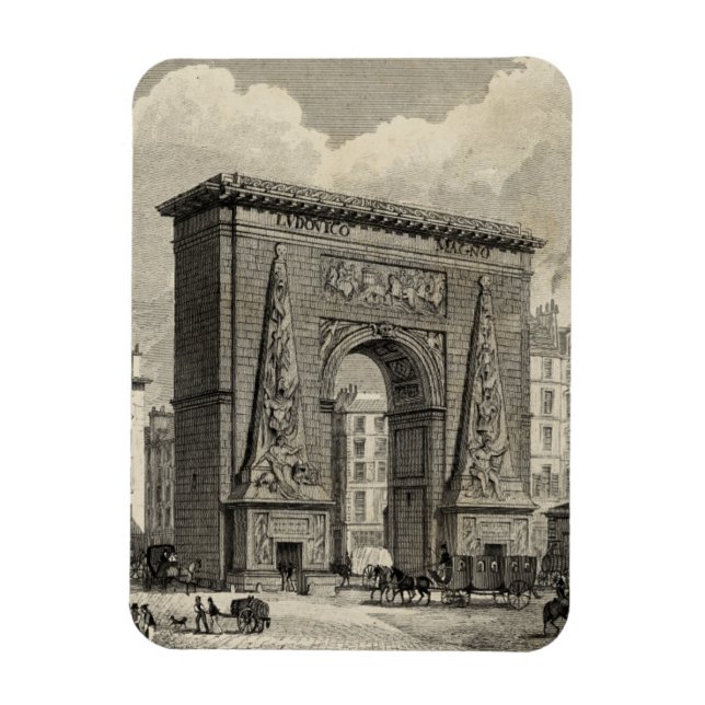Imán Dibujo del monumento de Porte Saint-Denis (Vertical)