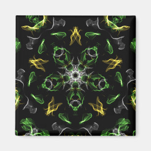 Imán Dibujo digital Smokey Green Mandala