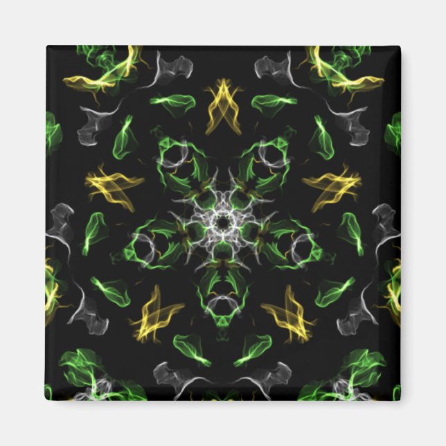 Imán Dibujo digital Smokey Green Mandala (Frente)