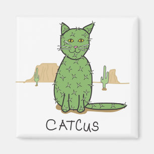 Imán Dibujo divertido del cactus de "Catcus"